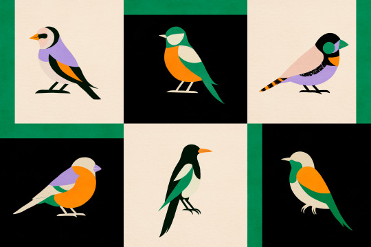 Coordonné Tapete Like a Bird - Noir