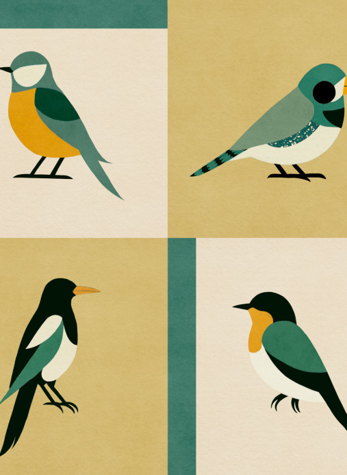 Coordonné Tapete Like a Bird - Kumquat