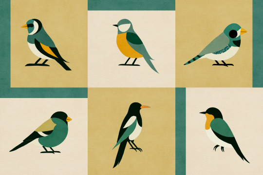 Coordonné Tapete Like a Bird - Kumquat