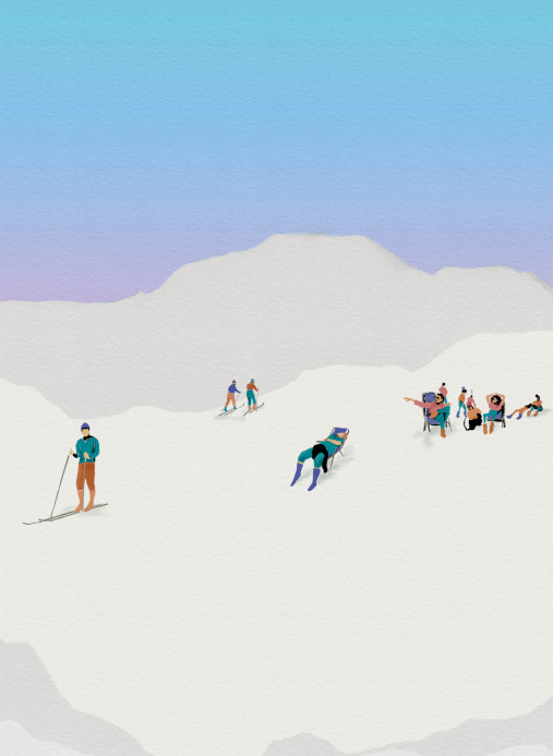 Coordonné Wandbild Apreski - Cobalt