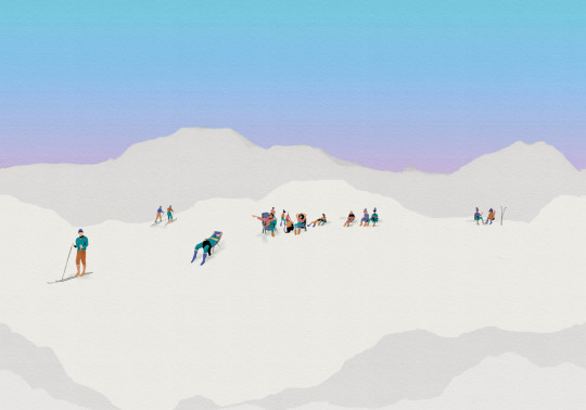 Coordonné Wandbild Apreski - Cobalt