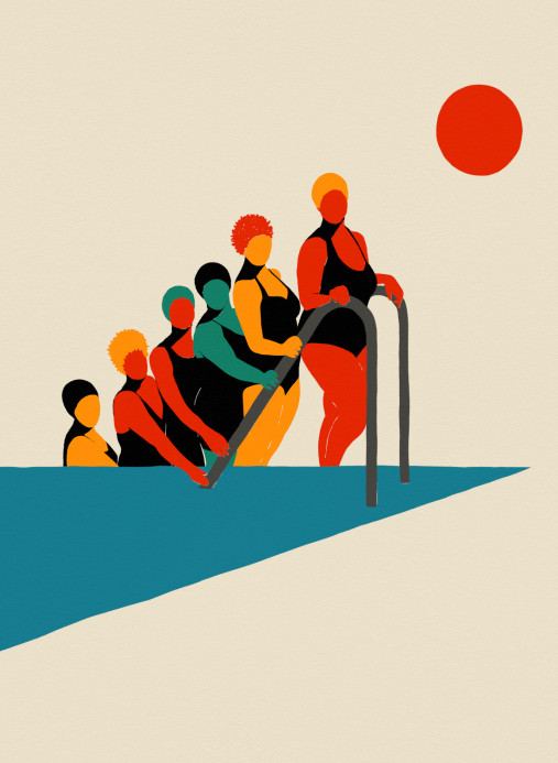 Coordonné Wandbild Equilibrio - Blue