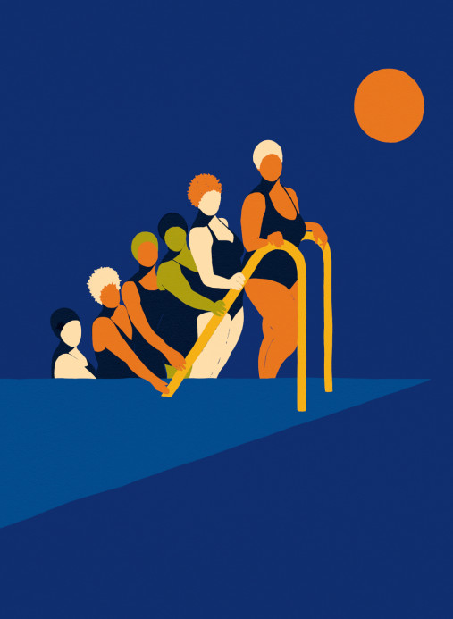 Coordonné Wandbild Equilibrio - Cobalt