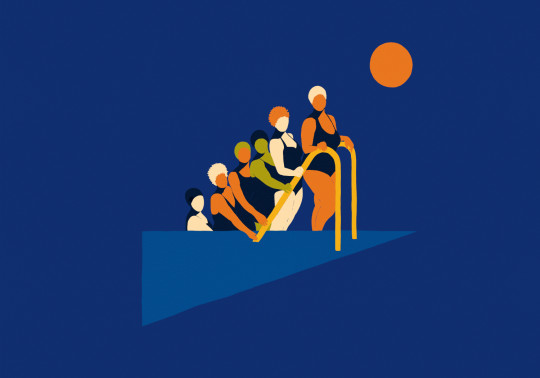 Coordonné Wandbild Equilibrio - Cobalt