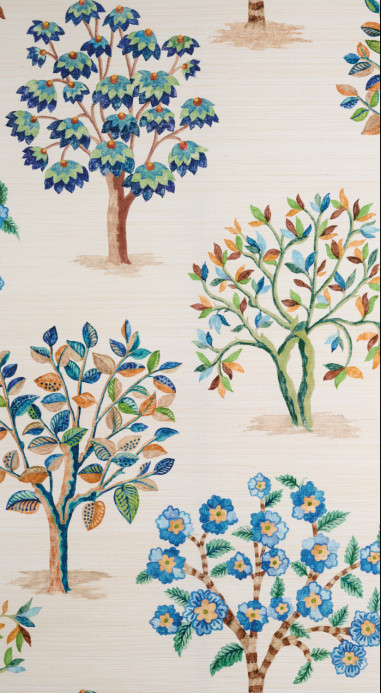 Nina Campbell Tapete Fener Grove - Blue/ Green