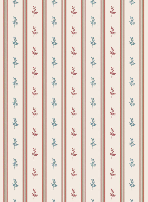 Nina Campbell Tapete Anduze - Red/ Teal