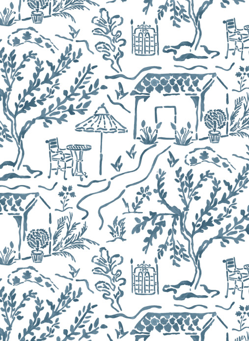 Nina Campbell Tapete La Quintinie - Indigo