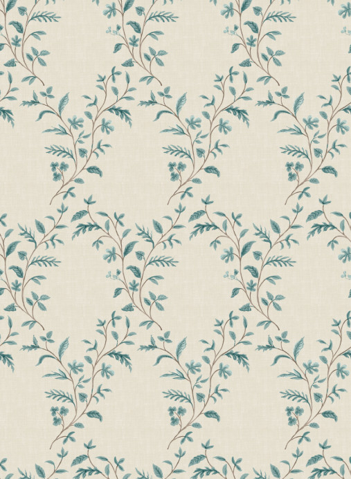 Nina Campbell Tapete Hollingbourne Trellis - Teal