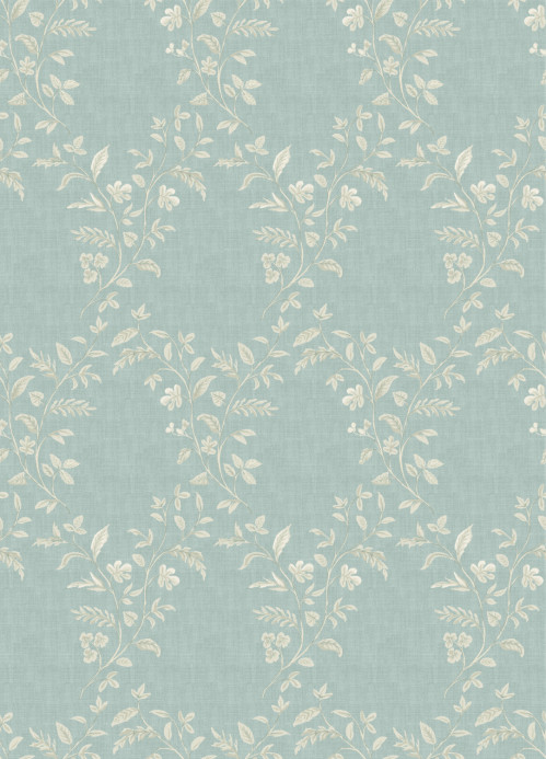 Nina Campbell Tapete Hollingbourne Trellis - Aqua