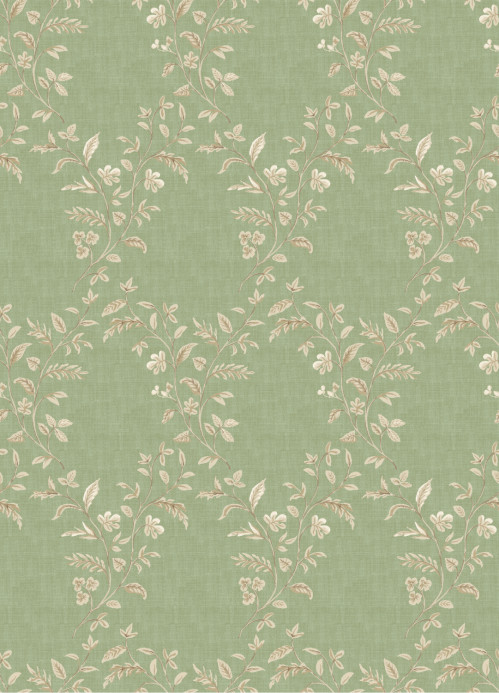 Nina Campbell Tapete Hollingbourne Trellis - Olive