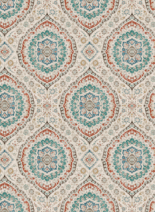 Nina Campbell Tapete Karabali - Teal/ Russet