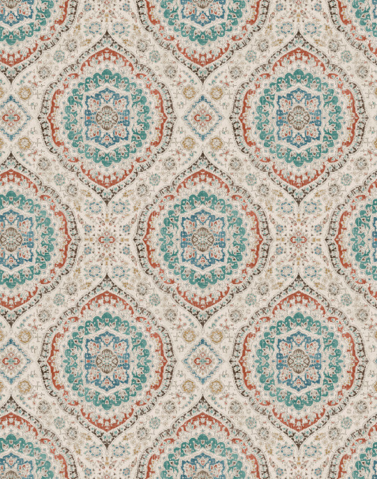 Nina Campbell Tapete Karabali - Teal/ Russet