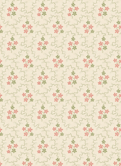 GP & J Baker Tapete Posy - Green/ Red