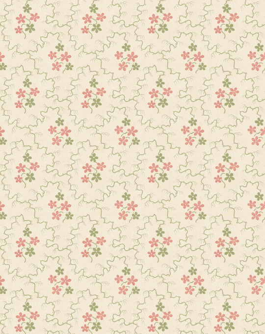 GP & J Baker Tapete Posy - Green/ Red