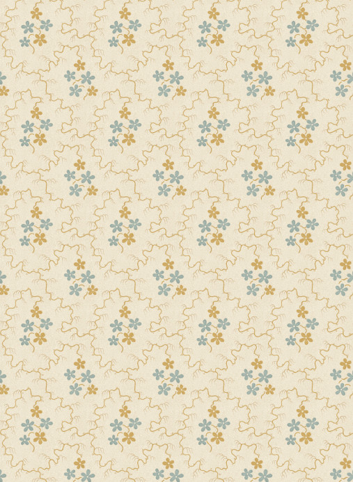 GP & J Baker Tapete Posy - Ochre/ Blue