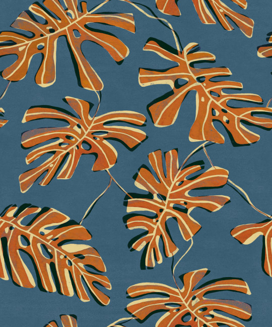 Tres Tintas Tapete Monstera - Índigo