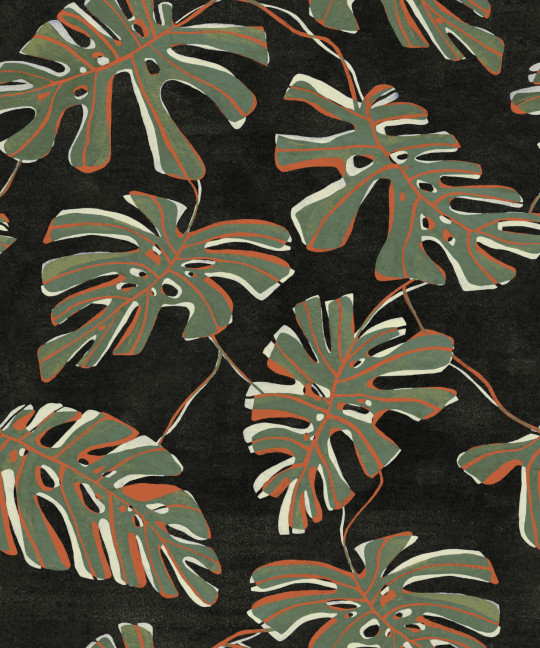 Tres Tintas Tapete Monstera - Ébano