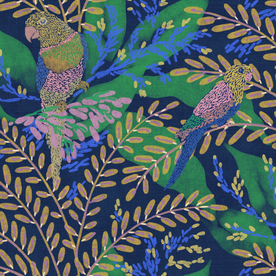 Tres Tintas Tapete Guacamayos - Cobalto