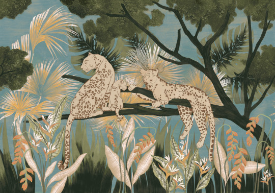 Tres Tintas Wandbild Onça - Índigo