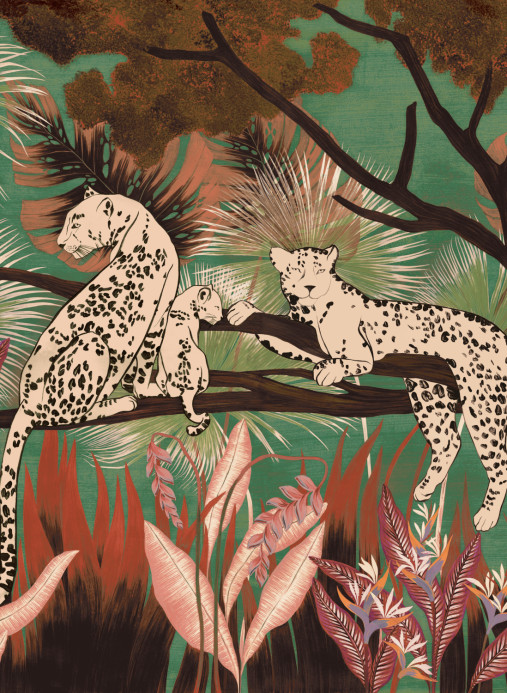 Tres Tintas Mural Onça - Turquesa