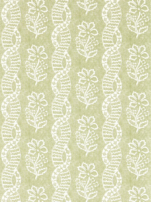 Zoffany Papier peint Dabu Stripe - Pale Olive