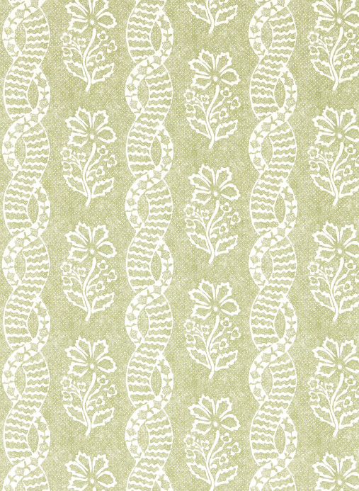 Zoffany Papier peint Dabu Stripe - Pale Olive