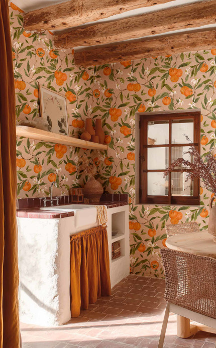 Coordonné Tapete Naranjos - Rosado