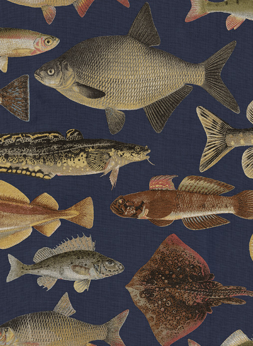 Sandberg Wandbild Scandinavian Fishes - Dark Blue