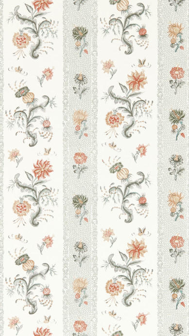 Zoffany Carta da parati Papaver Stripe - Tuscan Pink/ Nimbus
