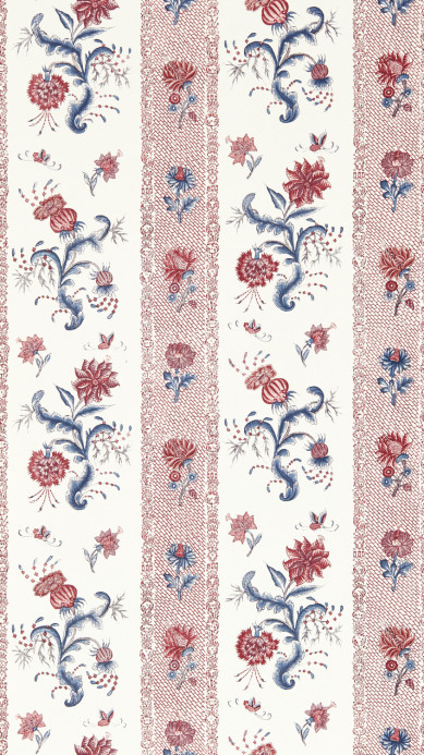 Zoffany Carta da parati Papaver Stripe - Indigo/ Madder