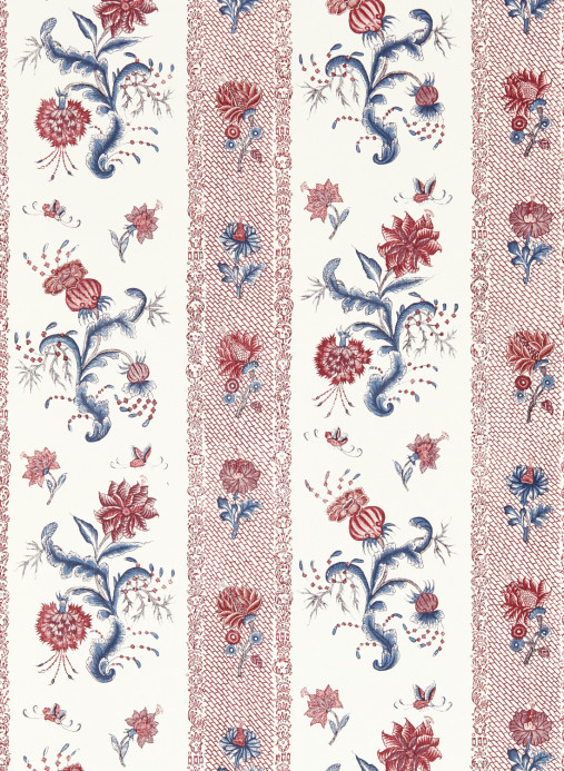 Zoffany Carta da parati Papaver Stripe - Indigo/ Madder