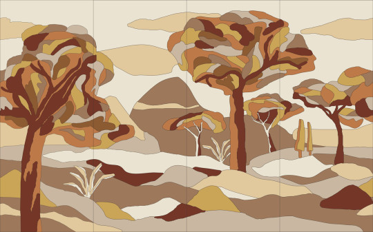 Arte Wandbild Under The Sycamore Tree - Mahogany Wood