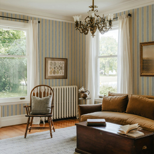 Josephine Munsey Tapete Kemble Stripe - Chute Blue/ Shell/ Cliffwell Stone