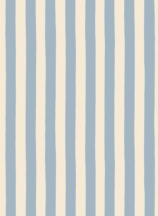 Josephine Munsey Tapete Medium Hand Painted Stripe - Beryl/ Colethrop Cream