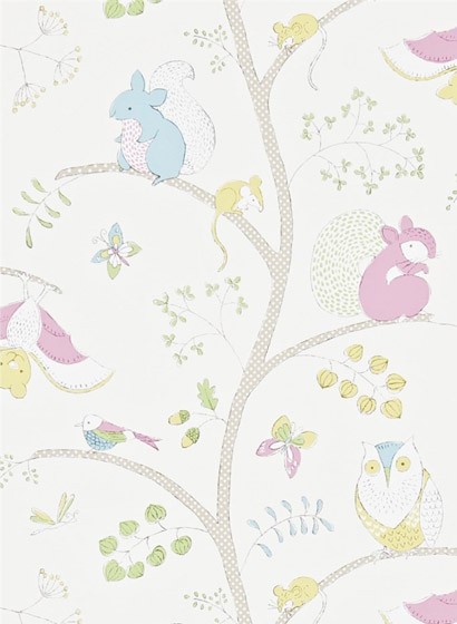 Kindertapete Going Batty von Sanderson - Pink/ Blau
