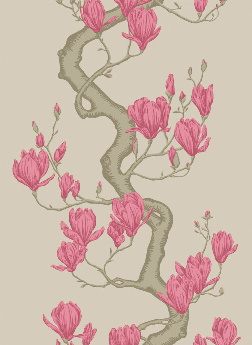 Cole & Son Tapete Magnolia Tree - Metallic Taupe and Magenta