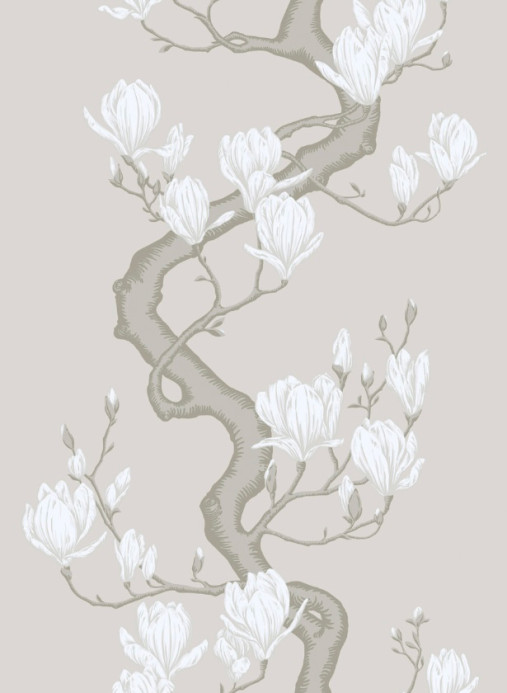 Cole & Son Tapete Magnolia Tree Silk - Non Slub Silk/ Soft Cream and Powder