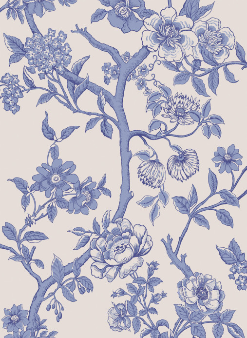 Cole & Son Tapete Paradise Tree - Cornflower Blue and Soft White