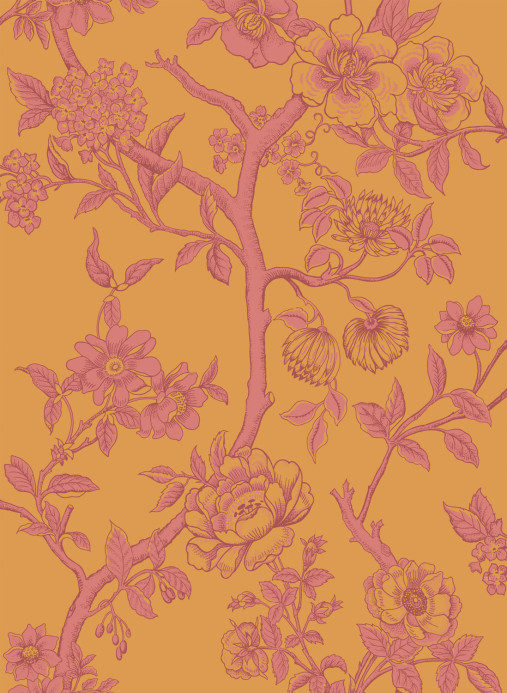 Cole & Son Tapete Paradise Tree - Tangerine and Hibiscus