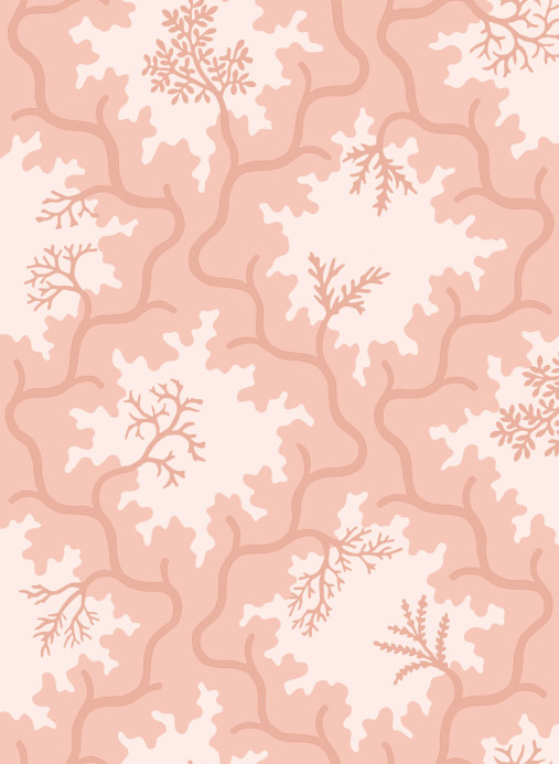Cole & Son Tapete Moss Trellis - Soft Coral and Shell Pink