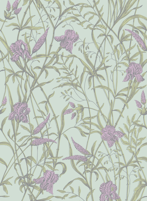 Cole & Son Tapete Iris - Lavender on Duck Egg