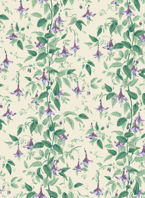 Cole & Son Tapete Fuchsia - Mauve and Sea Green on Cream
