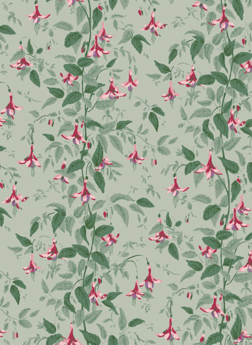 Cole & Son Tapete Fuchsia - Dusty Rose and Pale Sage on Soft Laurel