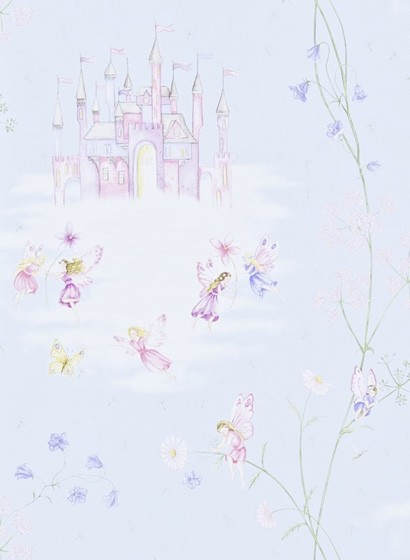 Fairy Castle - Kindertapete von Sanderson - Blau