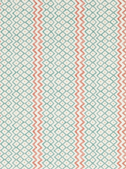 Sanderson Tapete Khes - Udaipur Blue/ Aleppo Pepper