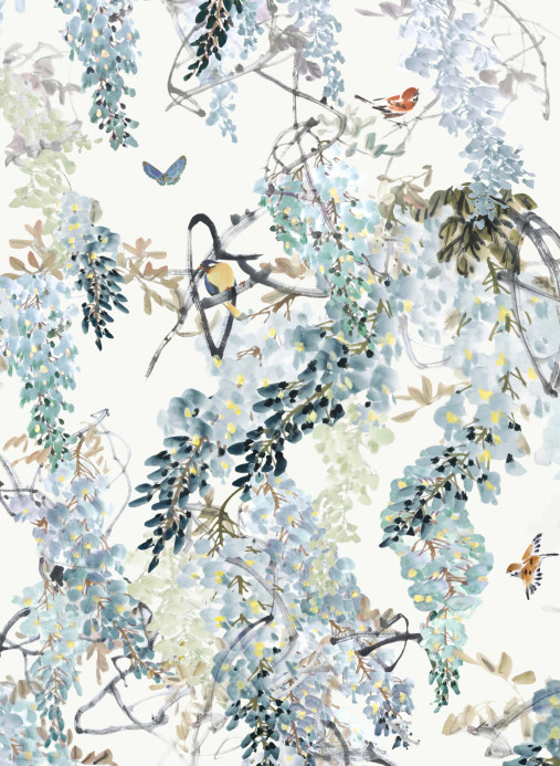 Sanderson Tapete Wisteria Falls - Aqua
