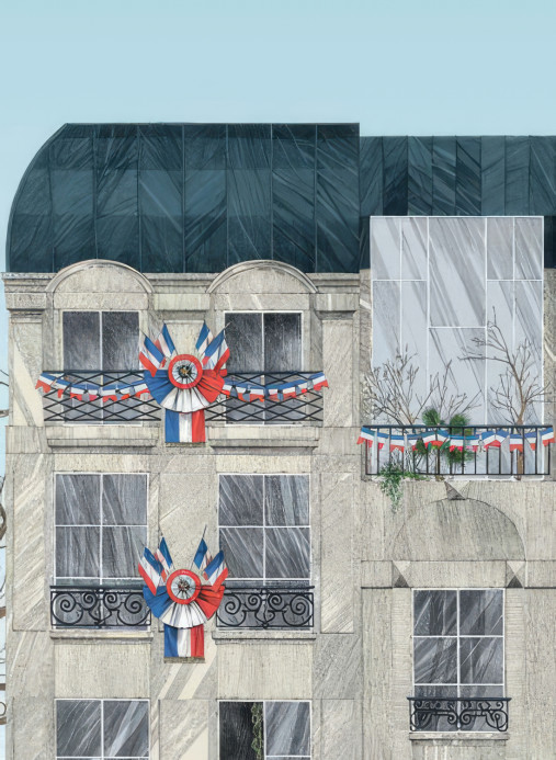 Edmond Petit Tapete Rue Jacob - Colonne Morris en Fête