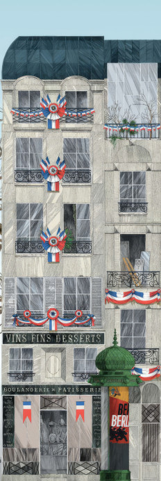 Edmond Petit Tapete Rue Jacob - Colonne Morris en Fête