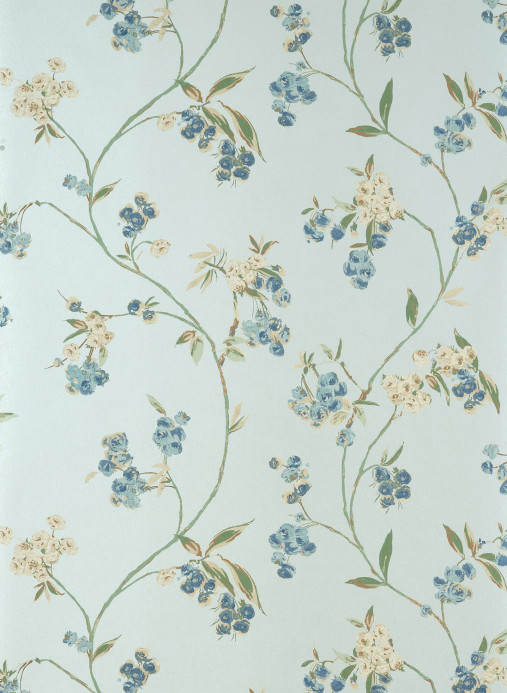 Anna French Tapete Edo Bloom - Blue on Pearl