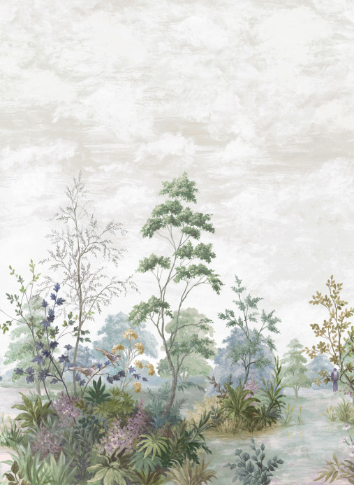 Anna French Wandbild Cumbria - Pale Blue and Green on Pearl